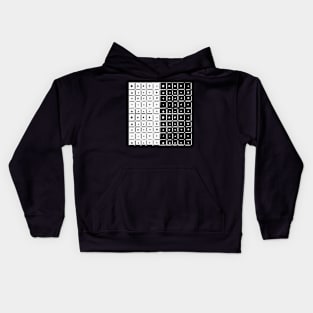 mismatch black and white grid Kids Hoodie